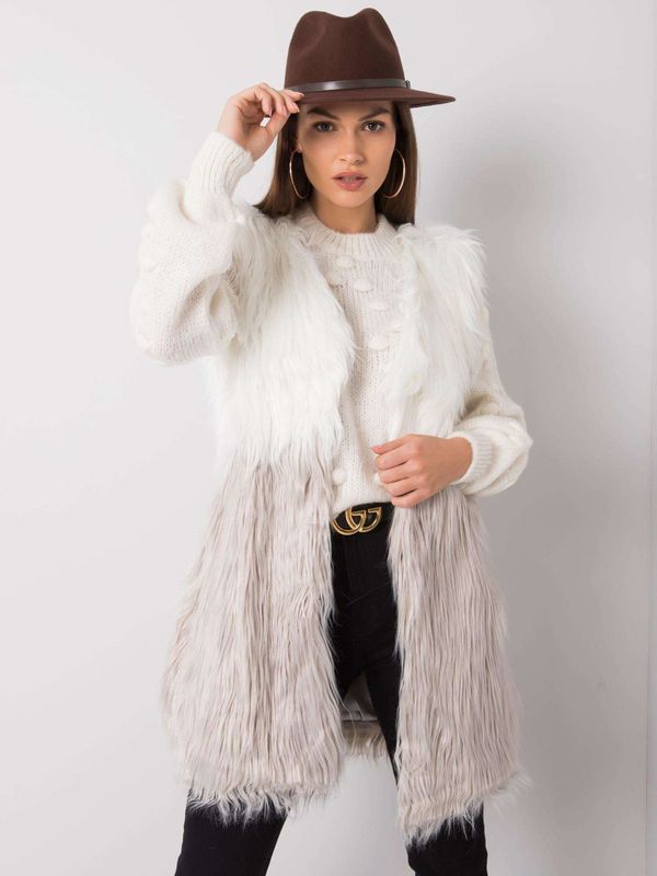 Fashionhunters Дамски елек. Fashionhunters Ecru