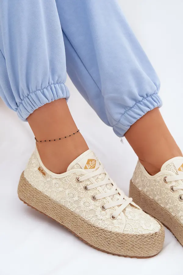 Lee Cooper Дамски еспадрили на платформа Lee Cooper