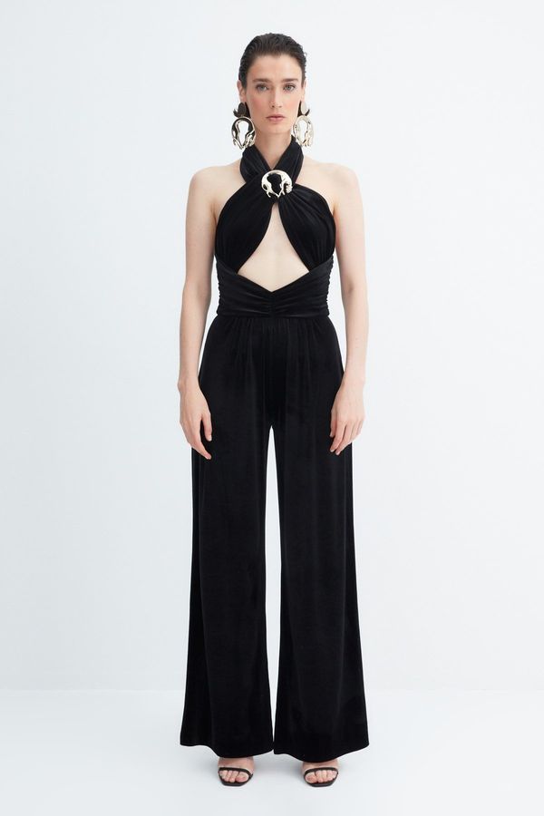 Trendyol Дамски гащеризон Trendyol TPRAW23TU00026/Black