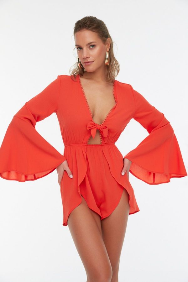 Trendyol Дамски гащеризон. Trendyol Tie detailed