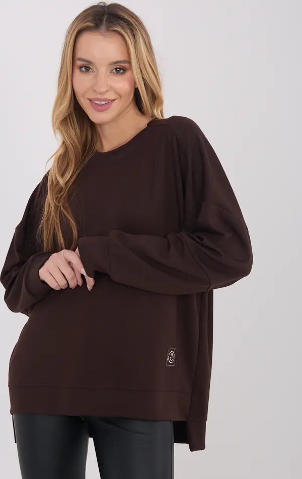 RUE PARIS Дамски кафяв суичър с качулка