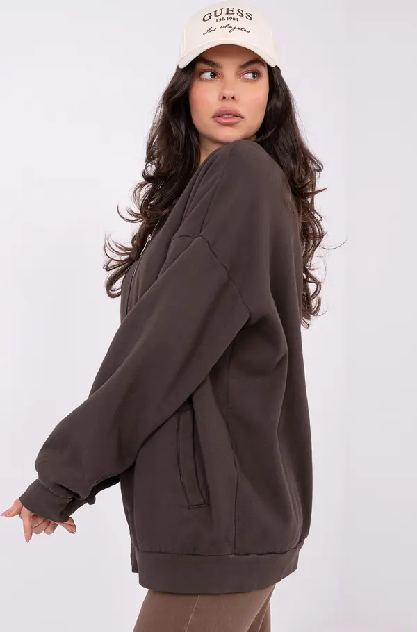 Factory Price Дамски кафяв суитшърт с цип