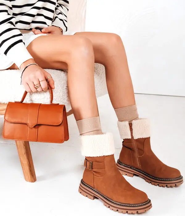 DStreet Дамски кафяви зимни снежни ботуши