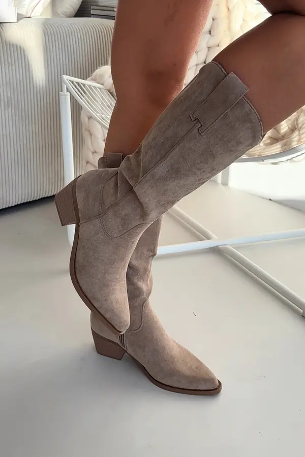 Boto Дамски каубойски ботуши Jazelle в цвят каки