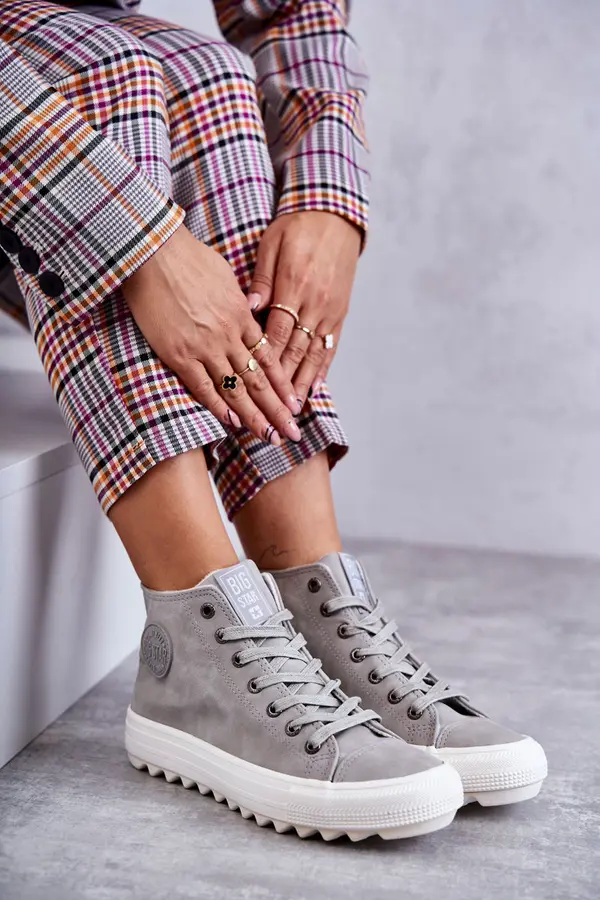 BIG STAR SHOES Дамски кецове BIG STAR SHOES High Warm Grey