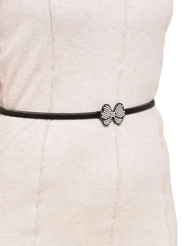 Resti Дамски колан Resti Black Melina с метална панделка