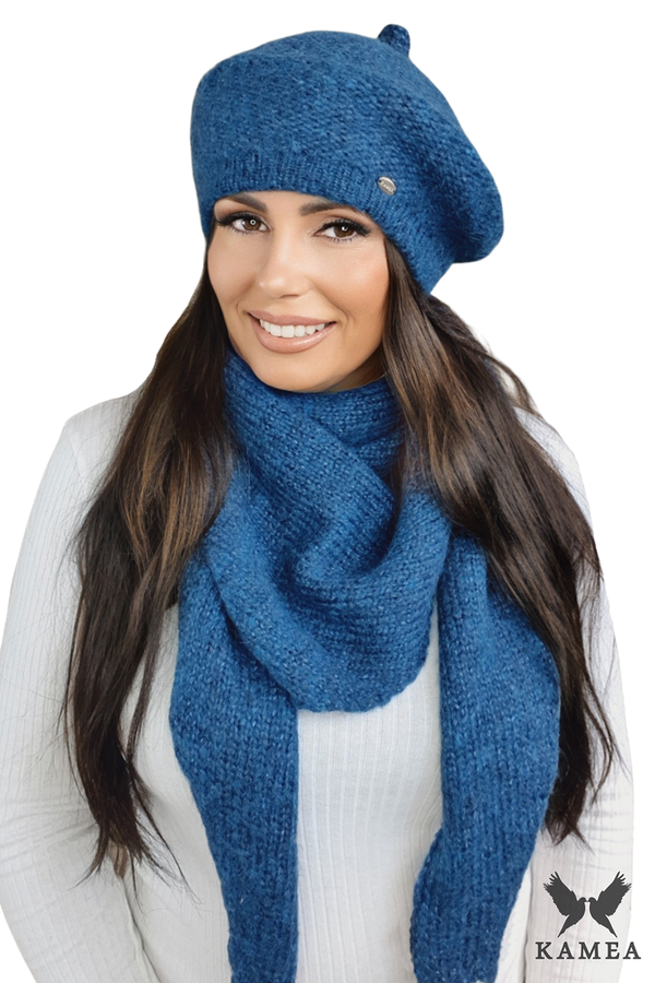 Kamea Дамски комплект Kamea Kamea_Set_Beret&Scarf_K.22.210.12_Navy_Blue