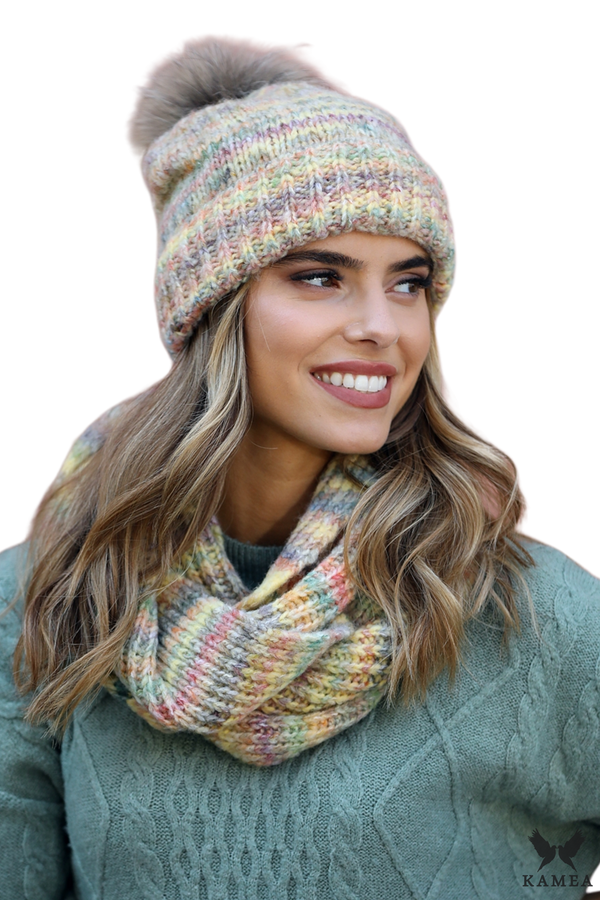 Kamea Дамски комплект Kamea Kamea_Set_Hat&Chimney_K.21.237.42_Yellow