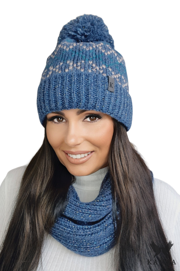 Kamea Дамски комплект Kamea Kamea_Set_Hat&Chimney_K.21.263.16_Jeans