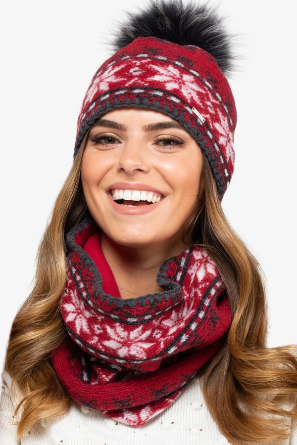 Kamea Дамски комплект Kamea Kamea_Set_Hat&Scarf_K.19.256.21_Red