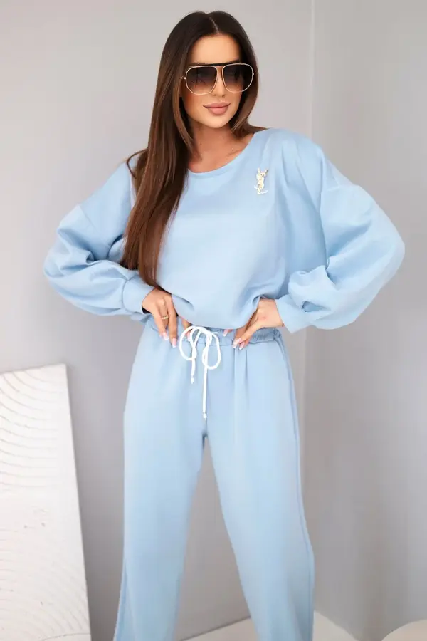 Kesi Włoski Дамски комплект Kesi с брошка, син