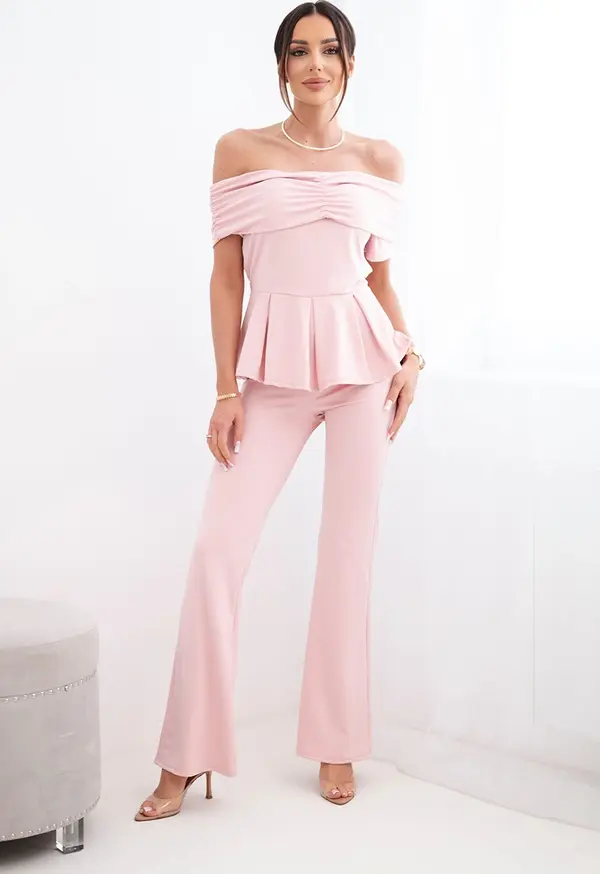 Kesi Włoski Дамски комплект Kesi с къс ръкав и шорти в жълто