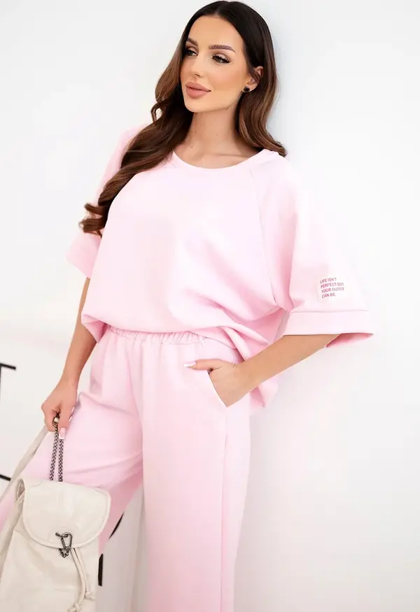 Kesi Włoski Дамски комплект Kesi в розово с цвят на захарен памук