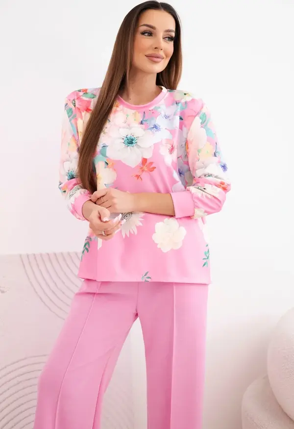 Kesi Włoski Дамски комплект от две части с флорални мотиви Kesi