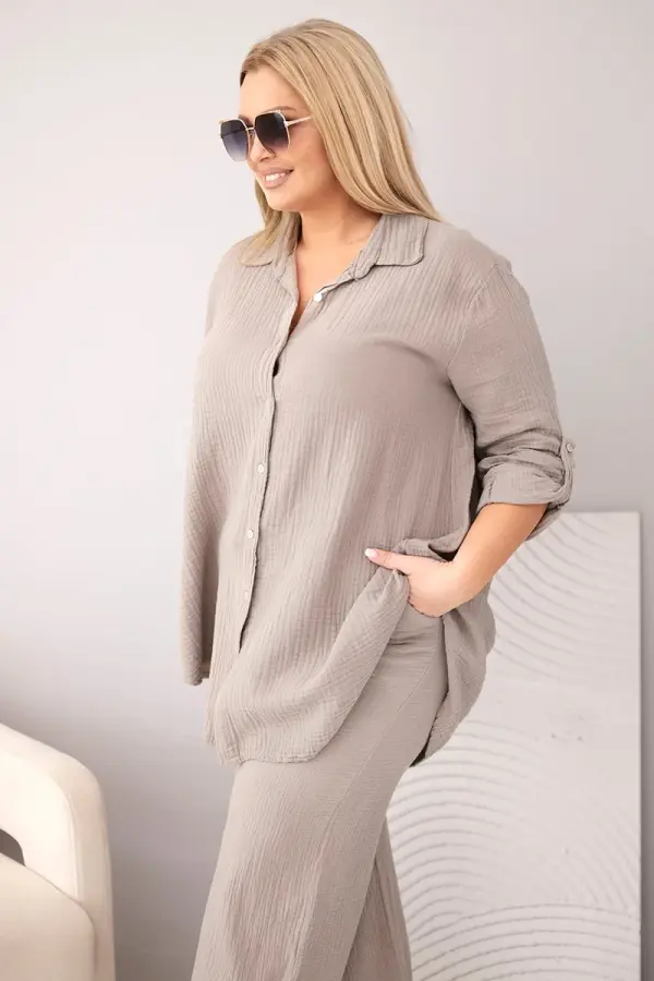 Kesi Włoski Дамски комплект от муселин с големи размери Kesi