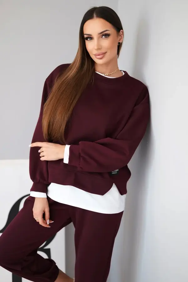 Kesi Włoski Дамски комплект от свободен суитшърт и спортни панталони