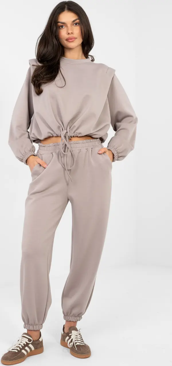 RUE PARIS Дамски комплект от трико в тъмнобежово