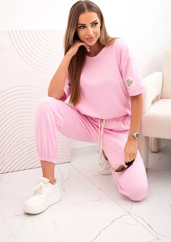 Kesi Włoski Дамски комплект от вискоза Kesi Włoski в захарно розово