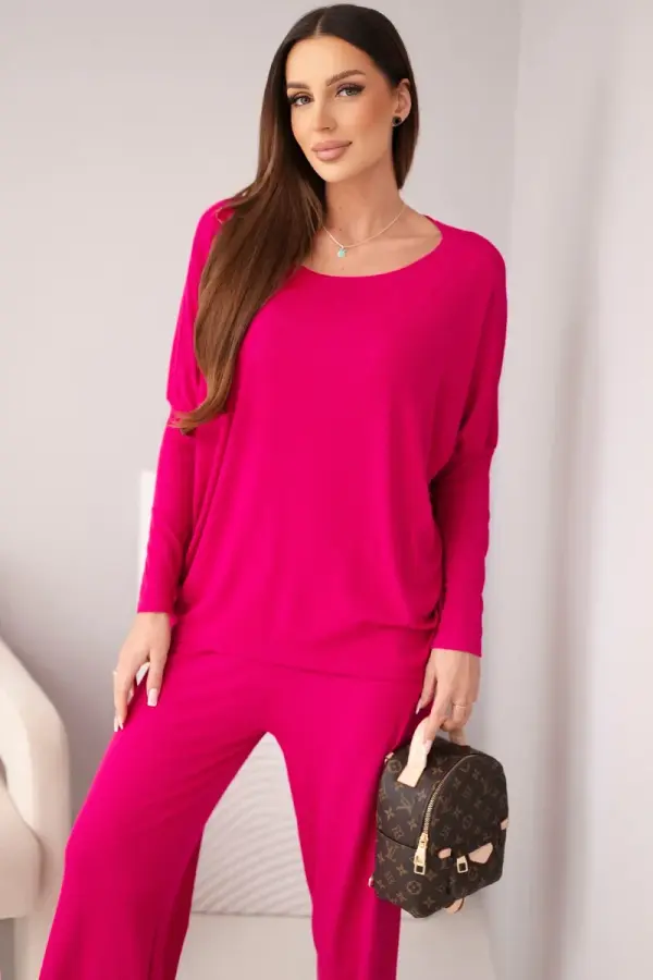 Kesi Włoski Дамски комплект от вискоза с широка блуза и панталон