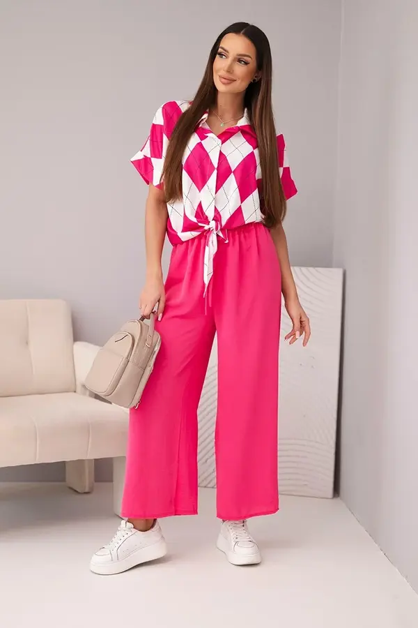 Kesi Włoski Дамски комплект от вискозна риза и панталон