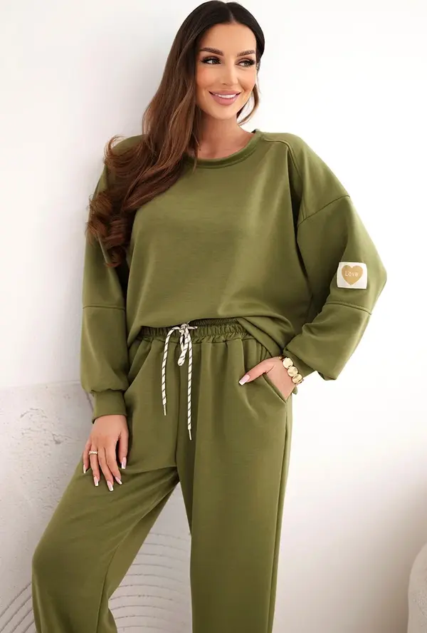 Kesi Włoski Дамски комплект с надпис LOVE, маслиненозелен