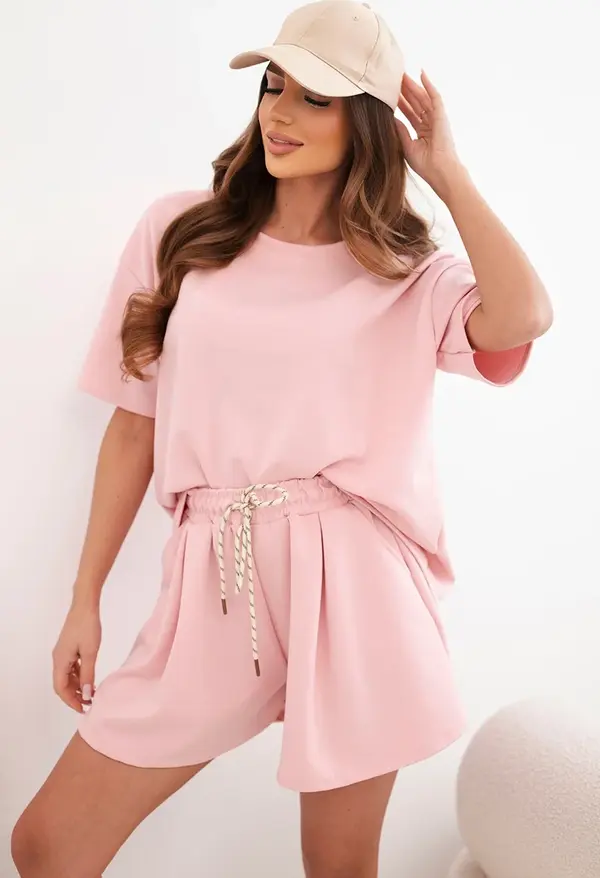 Kesi Włoski Дамски комплект с висока талия в прахово розово