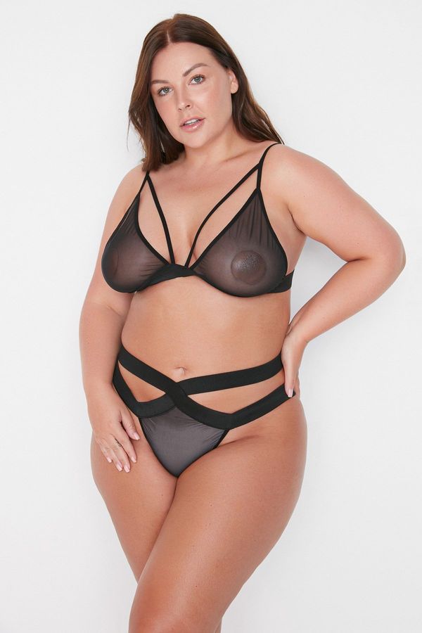 Trendyol Дамски комплект Trendyol TBBSS22DG00000/Black