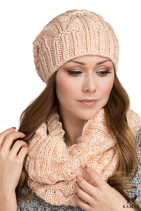 Kamea Дамски комплект. Kamea Kamea_Set_Hat&Chimney_K.17.218.03_Salmon