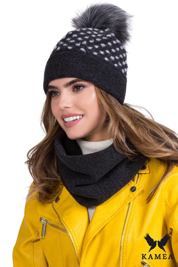 Kamea Дамски комплект. Kamea Kamea_Set_Hat&Chimney_K.20.263.07_Graphite