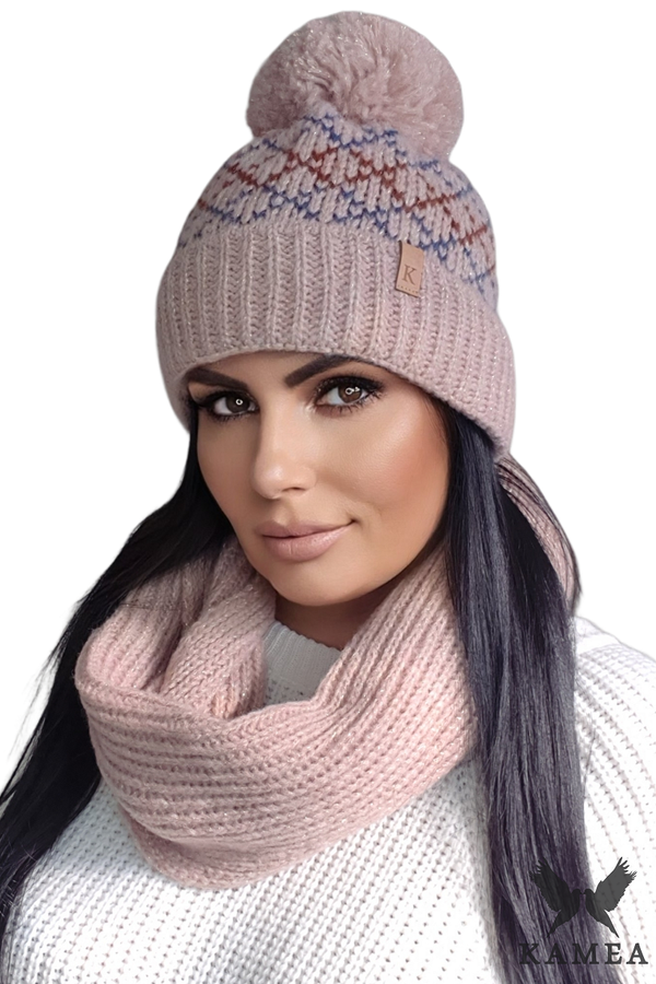 Kamea Дамски комплект. Kamea Kamea_Set_Hat&Chimney_K.21.263.09_Pink