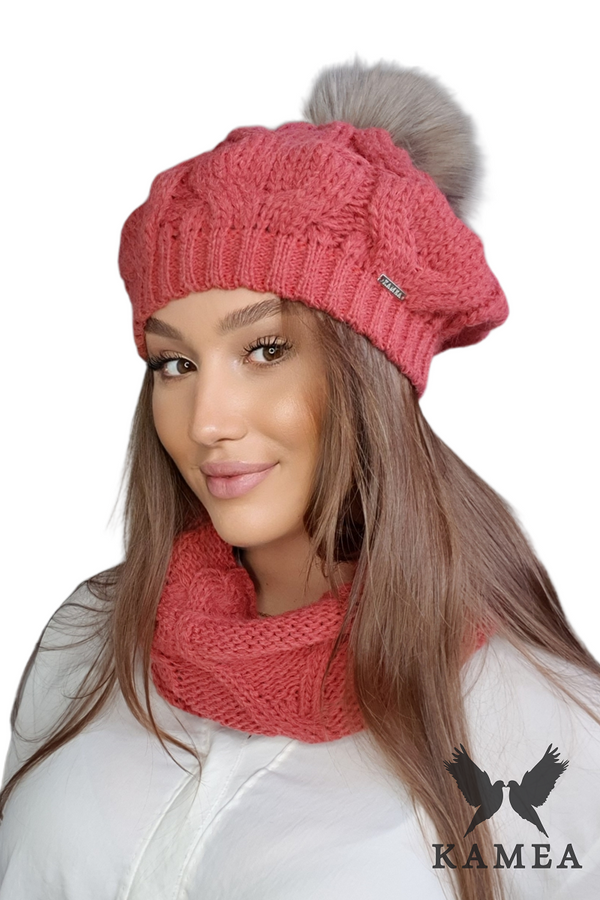 Kamea Дамски комплект. Kamea Kamea_Set_Hat&Chimney_K.22.202.22_Coral