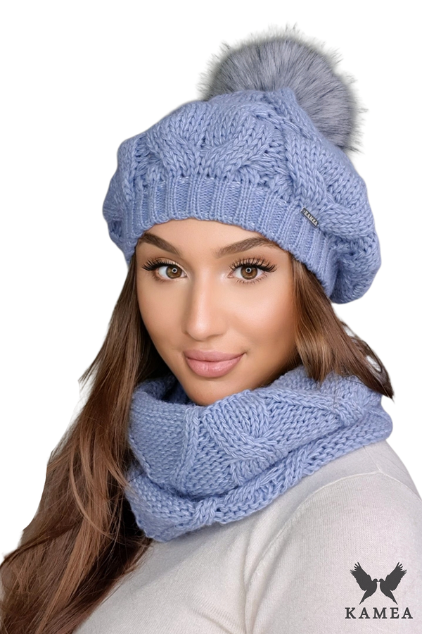Kamea Дамски комплект. Kamea Kamea_Set_Hat&Chimney_K.22.202.23_Blue