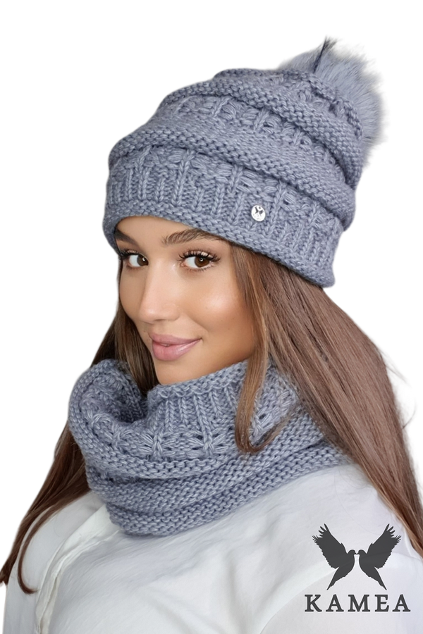Kamea Дамски комплект. Kamea Kamea_Set_Hat&Chimney_K.22.206.06_Grey