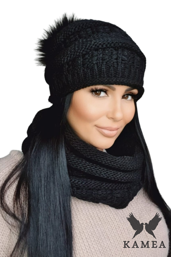 Kamea Дамски комплект. Kamea Kamea_Set_Hat&Chimney_K.22.206.08_Black