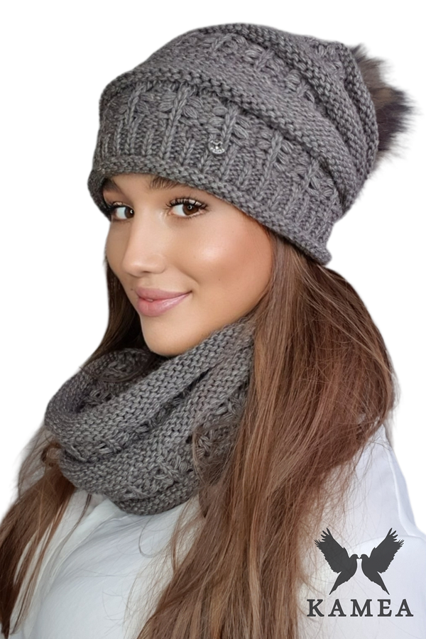 Kamea Дамски комплект. Kamea Kamea_Set_Hat&Chimney_K.22.206.11_Brown