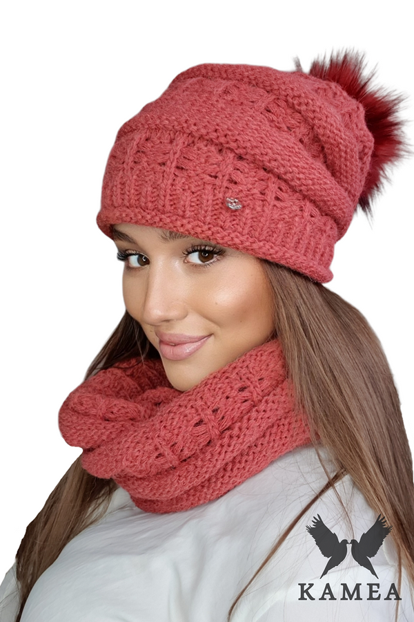 Kamea Дамски комплект. Kamea Kamea_Set_Hat&Chimney_K.22.206.22_Coral