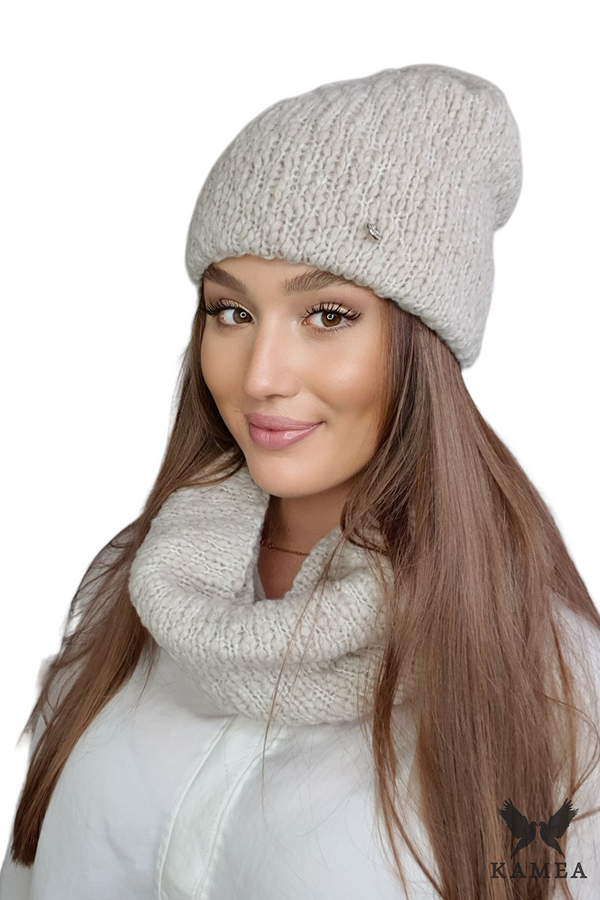 Kamea Дамски комплект. Kamea Kamea_Set_Hat&Chimney_K.22.209.37_Beige