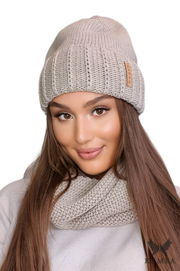 Kamea Дамски комплект. Kamea Kamea_Set_Hat&Chimney_K.22.252.03_Beige