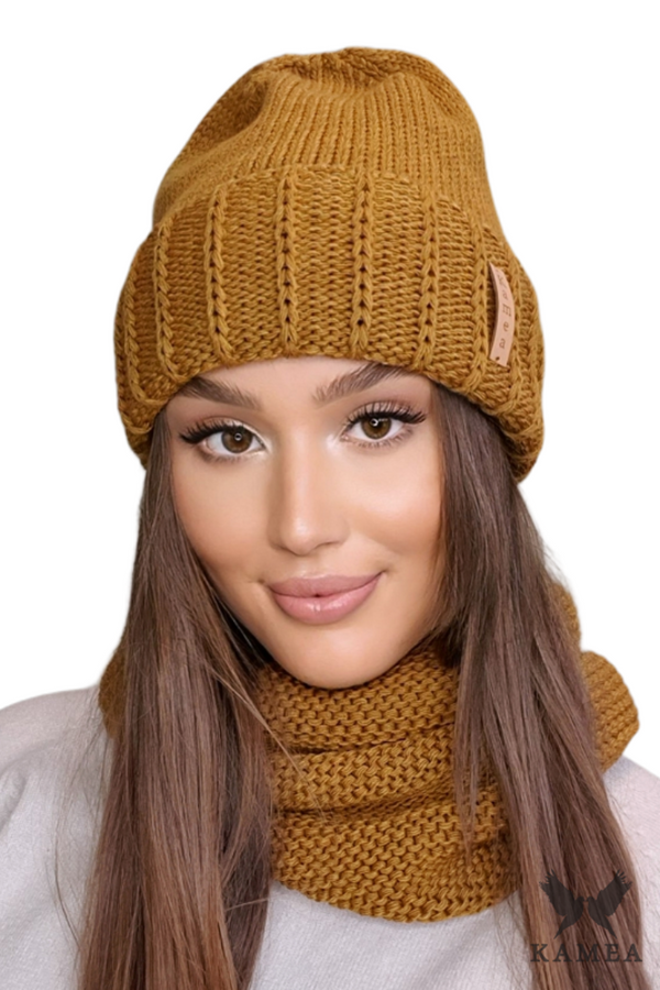 Kamea Дамски комплект. Kamea Kamea_Set_Hat&Chimney_K.22.252.48_Mustard