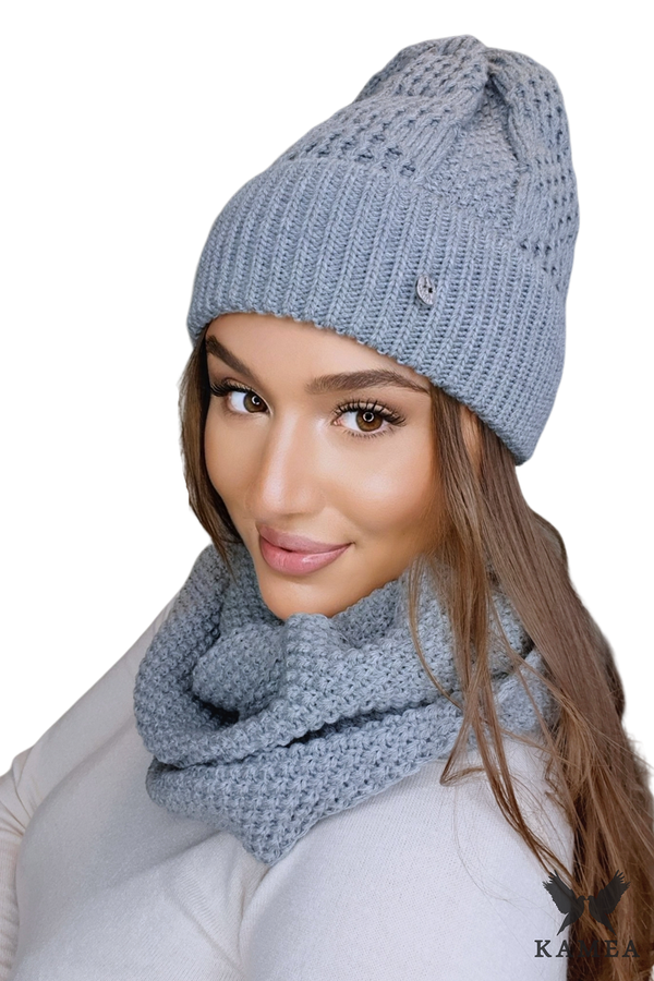 Kamea Дамски комплект. Kamea Kamea_Set_Hat&Chimney_K.22.255.06_Grey