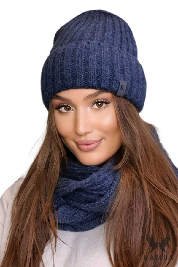 Kamea Дамски комплект. Kamea Kamea_Set_Hat&Chimney_K.22.257.12_Navy_Blue