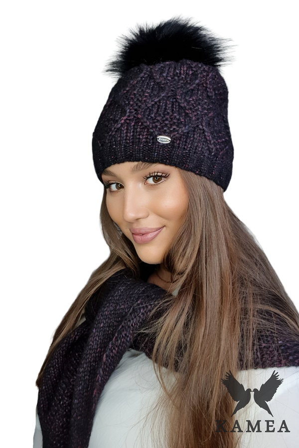 Kamea Дамски комплект. Kamea Kamea_Set_Hat&Scarf_K.22.219.30_Black