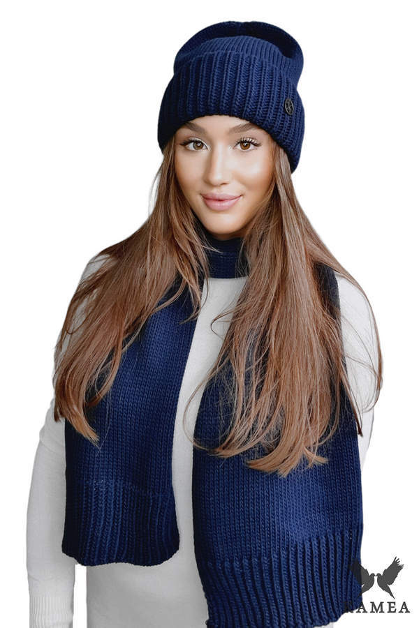 Kamea Дамски комплект. Kamea Kamea_Set_Hat&Scarf_K.22.254.12_Navy_Blue