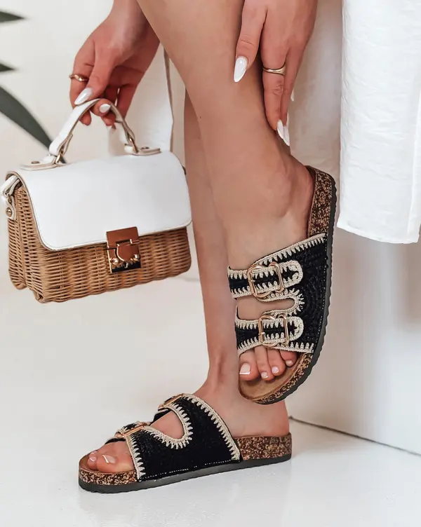 DStreet Дамски коркови чехли KORKARTA черни