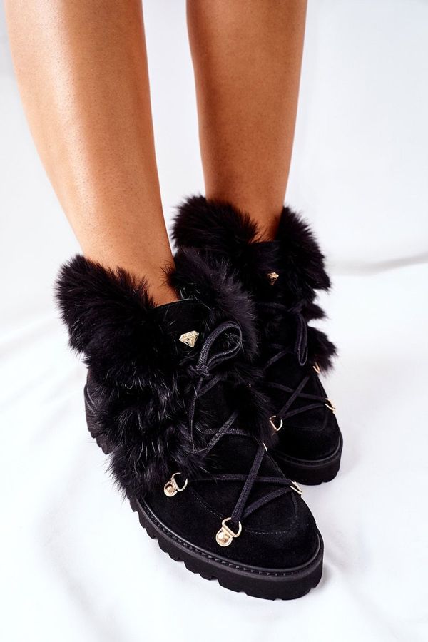 Nicole Дамски кожени боти Nicole Black