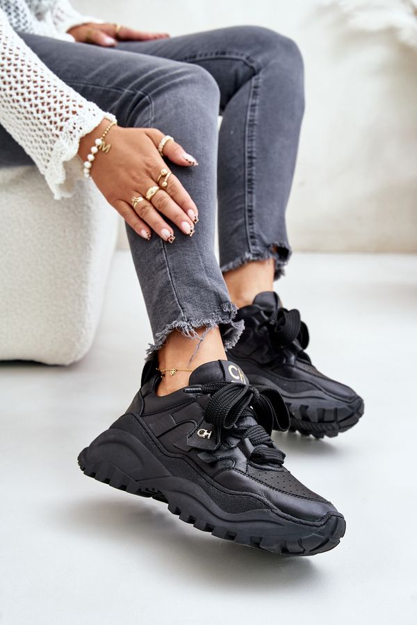 CheBello Дамски кожени маратонки CheBello 4583 Черни