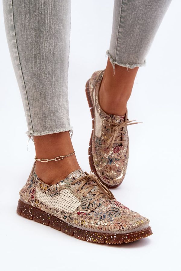 Maciejka Дамски кожени обувки Maciejka 05850-22 светло бежово