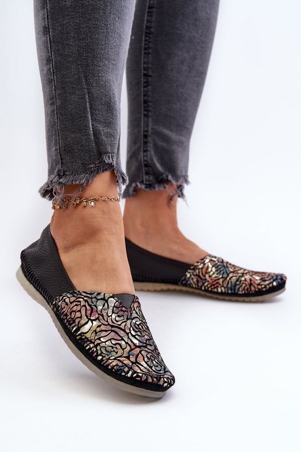 Maciejka Дамски кожени обувки тип балерина Maciejka 1930B черни