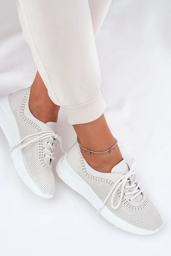 VINCEZA Дамски Кожени Спортни Обувки Vinceza 79532 Бели