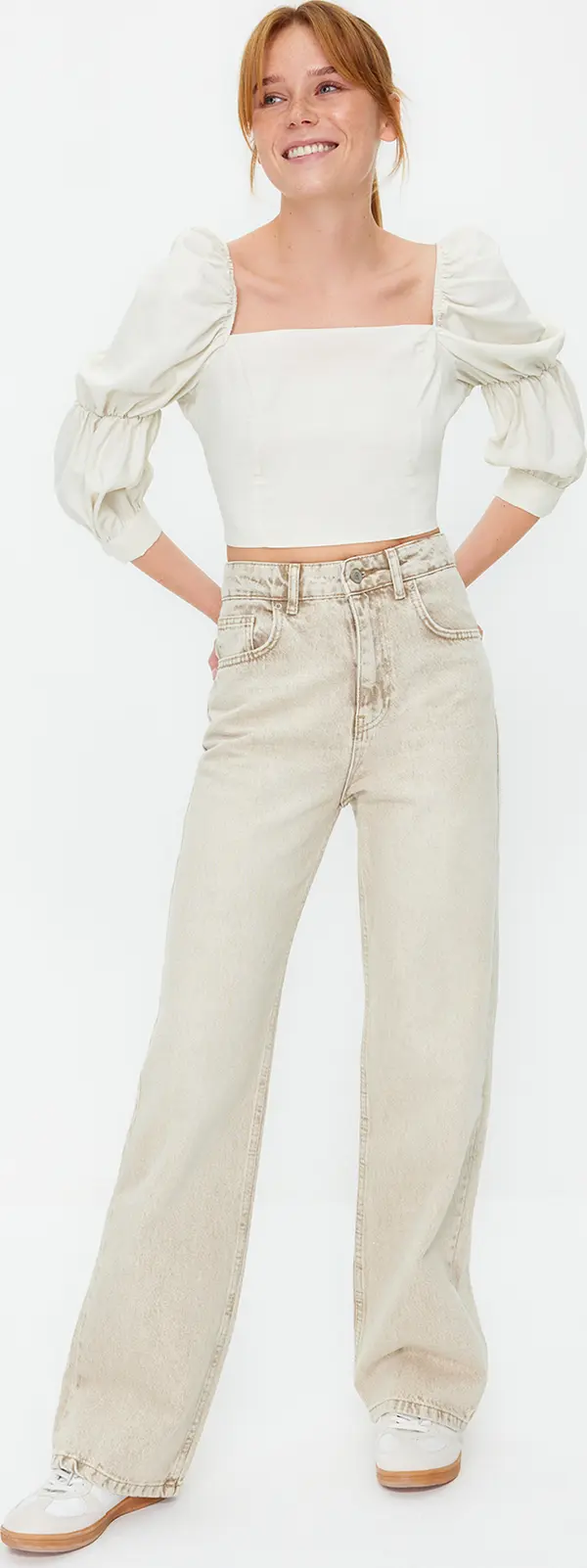 Trendyol Дамски къса блуза Trendyol Ruffle detailed